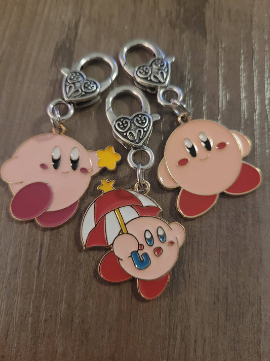 Video game zipper pull Kirby